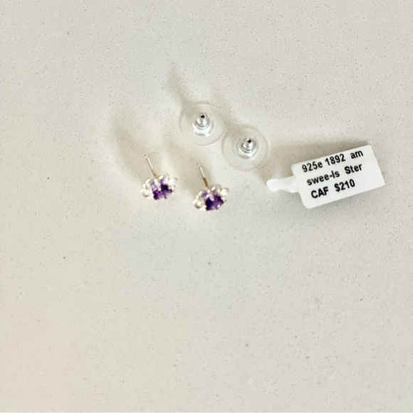 Sterling Silver 925 Amethyst earrings - Picture 7 of 8